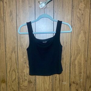 Old Navy Black Fitted Crop Tank Top